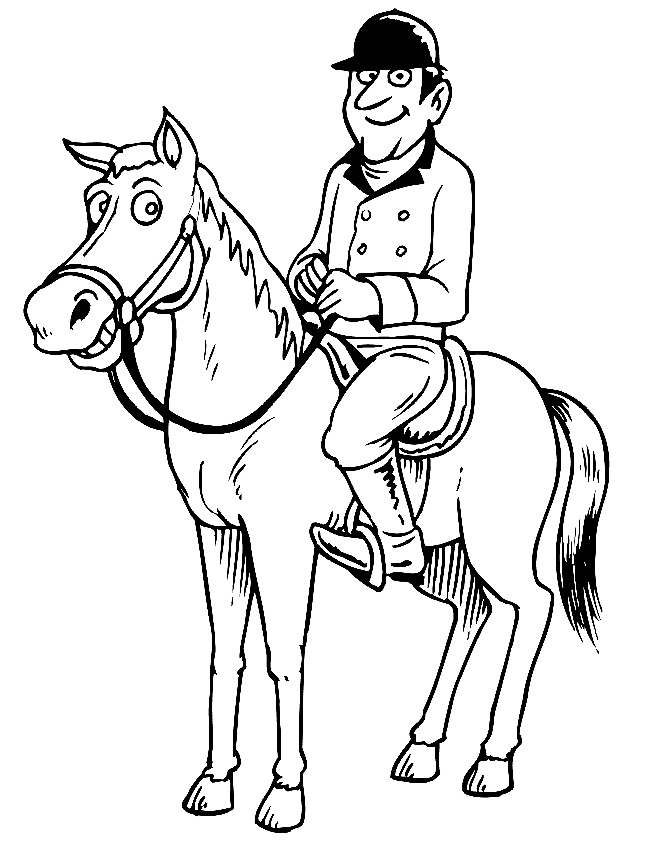 免费可打印的马和骑士着色页
