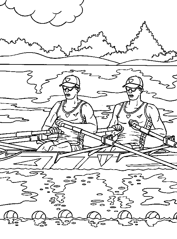 Free Printable Rowing Coloring Page