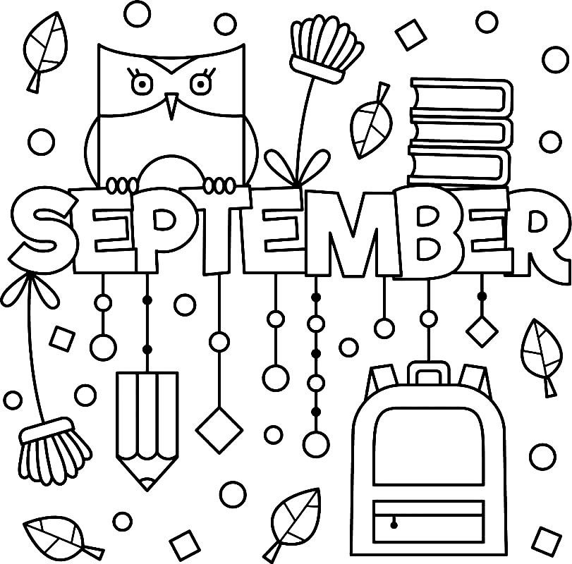 Free Printable September Coloring Page