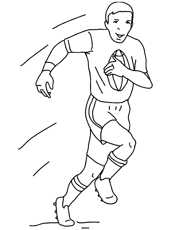 Free Rugby Player Coloring Page