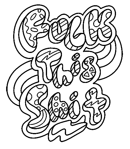 Free Swear Word Adult Coloring Page
