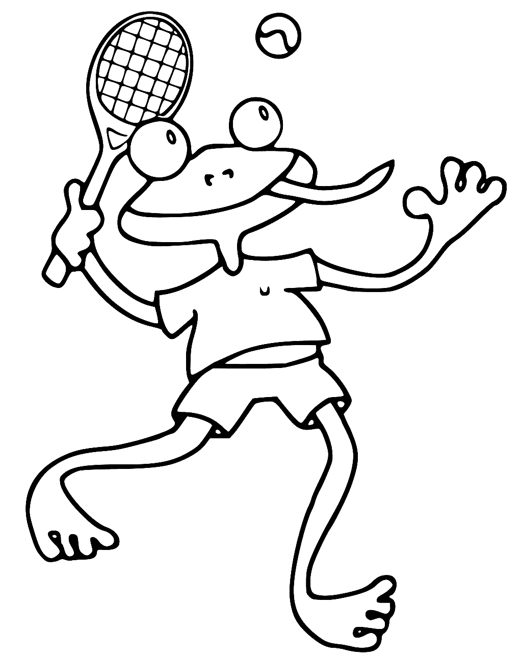 الضفدع يلعب التنس من التنس