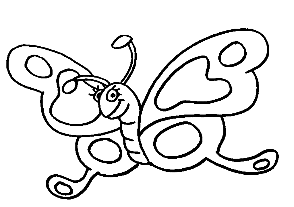 Funny Butterfly Coloring Pages
