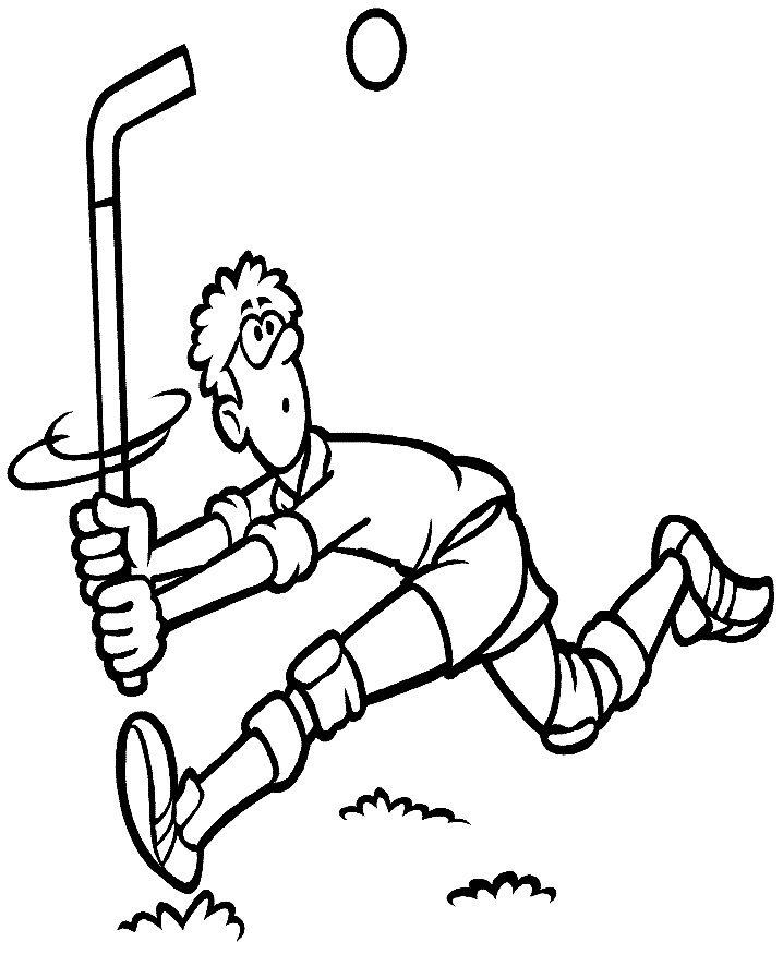 Funny Field Hockey Coloring Page