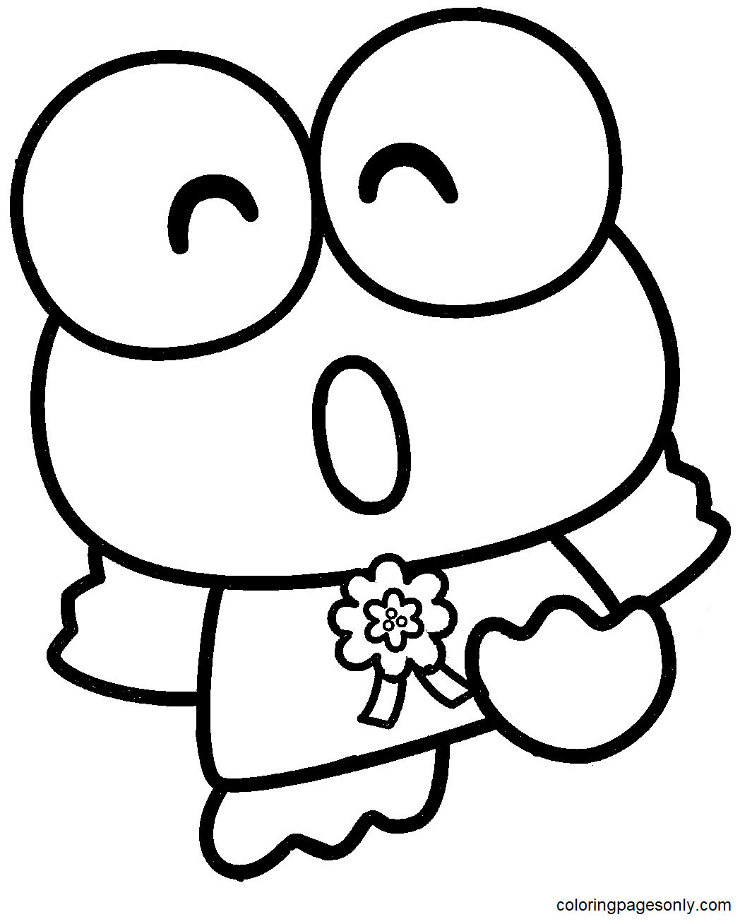 Funny Keroppi Coloring Page