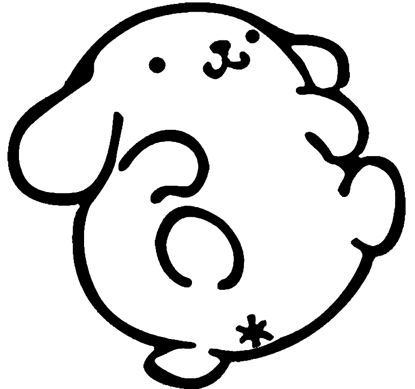 Funny Pompompurin Coloring Page