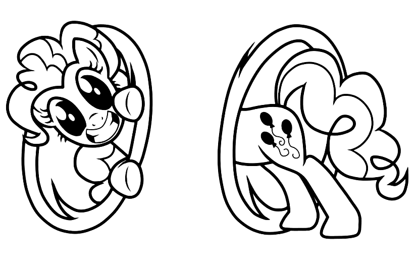 Funny Pony Pinkie Pie Coloring Page