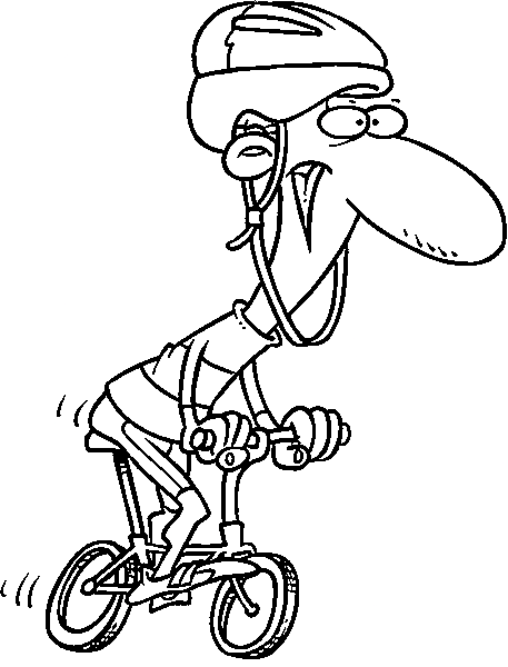 Funny Sports Cycling Coloring Page