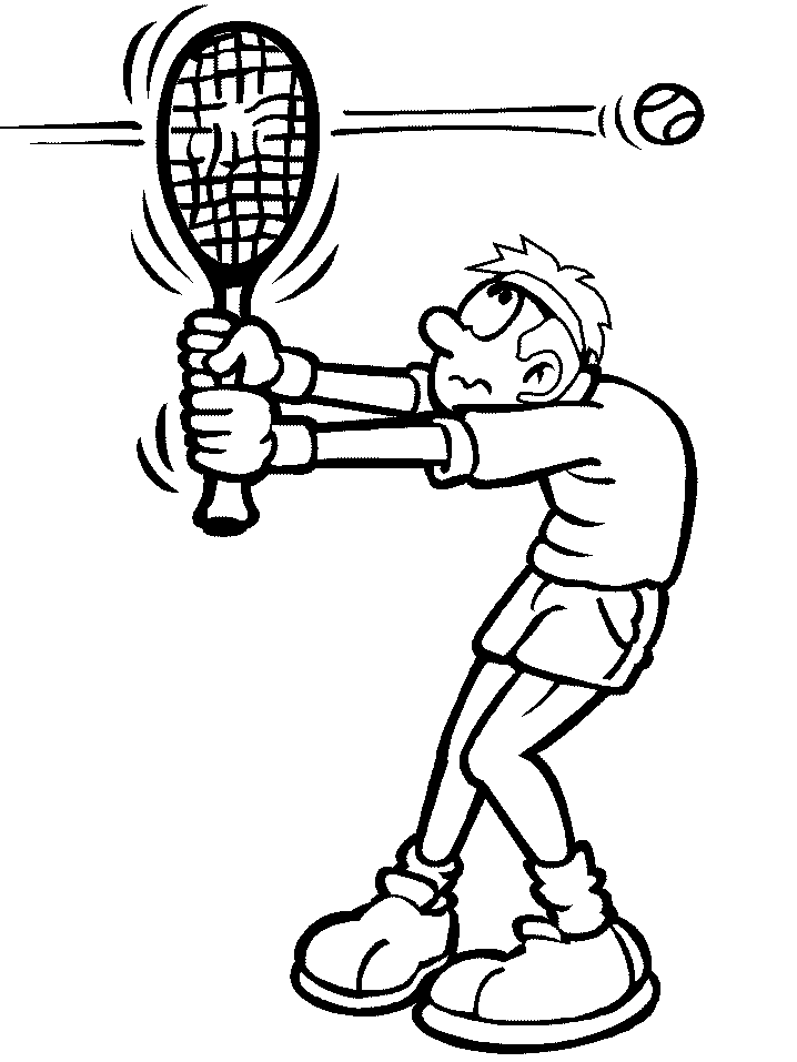 Funny Tennis Player Coloring Pages