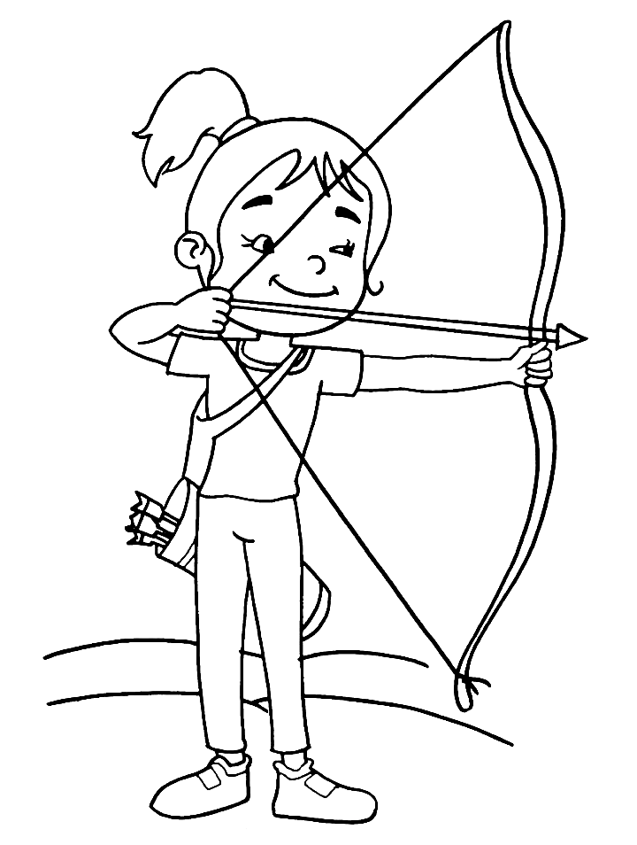 Girl Archer Coloring Page