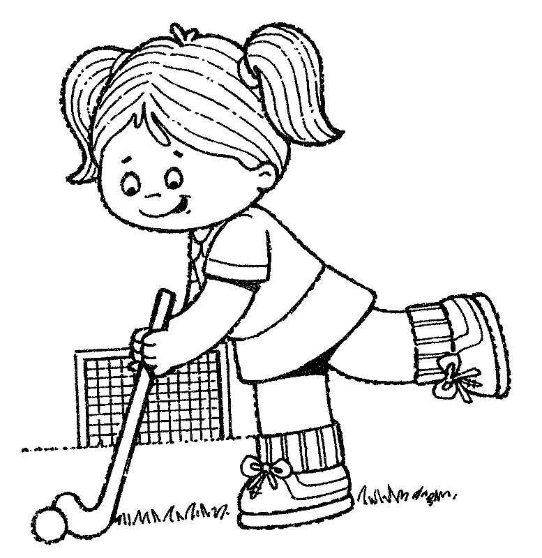 Девушка играет в хоккей на траве из хоккея на траве