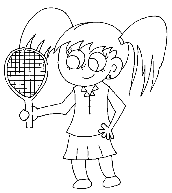 Fille avec une raquette de tennis de Tennis