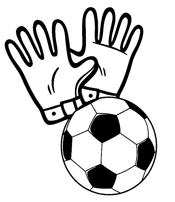 Handschoenen en voetbal van voetbal