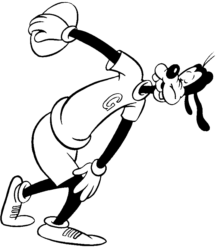 Goofy Discus Thrower Coloring Page