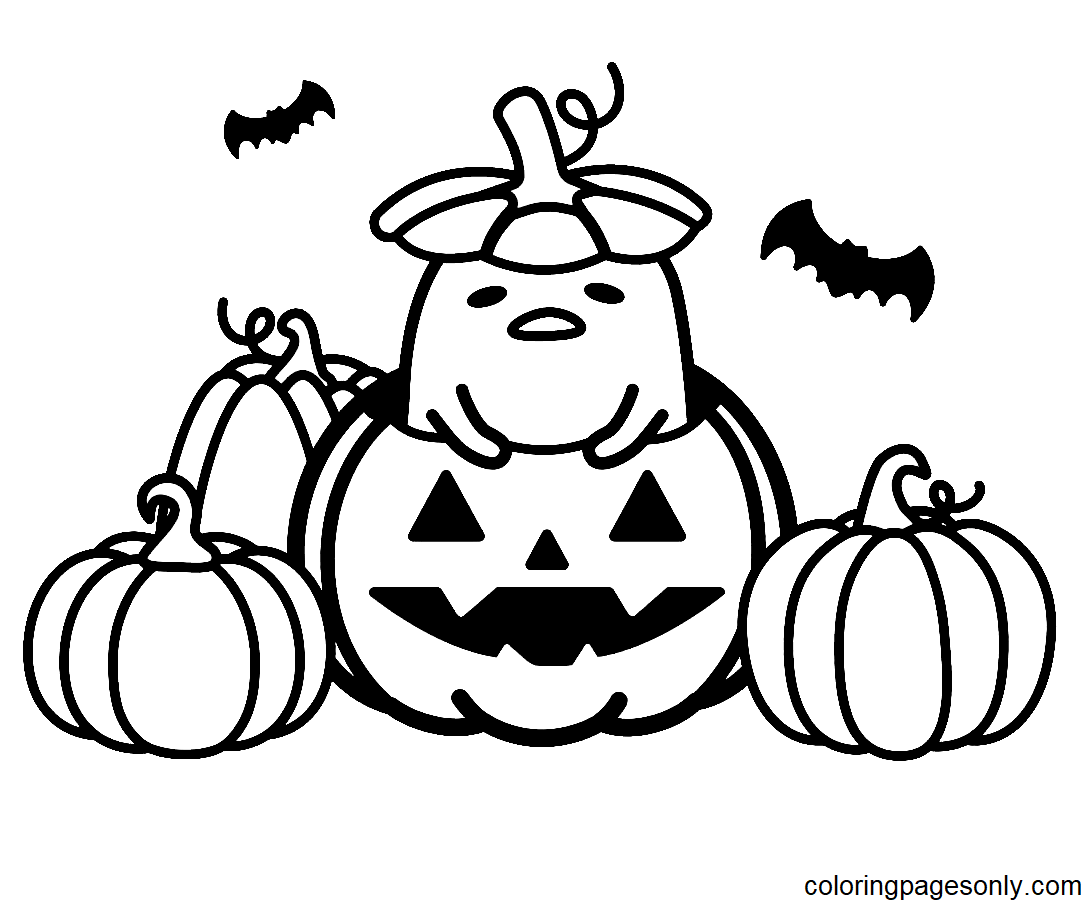 Gudetama Halloween Coloring Page
