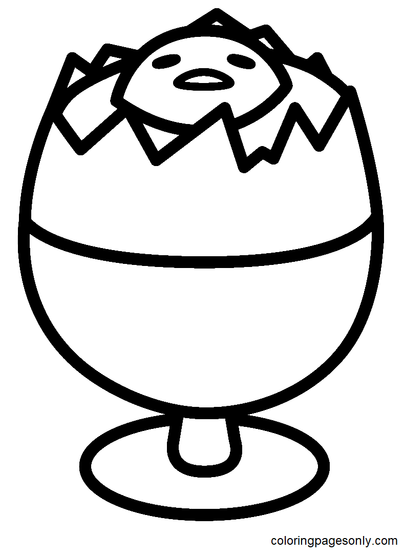 Gudetama in the Cup Coloring Pages
