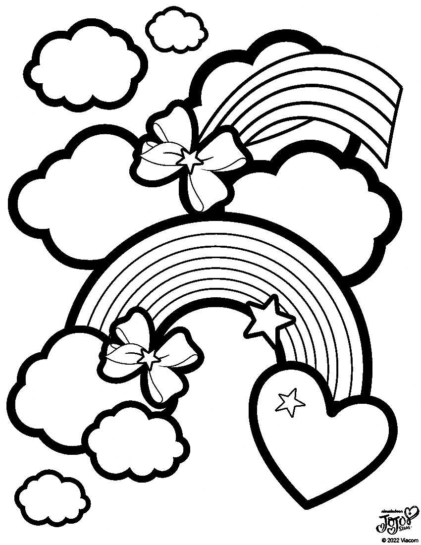 Hair Bow of Jojo Siwa with Rainbow Coloring Pages