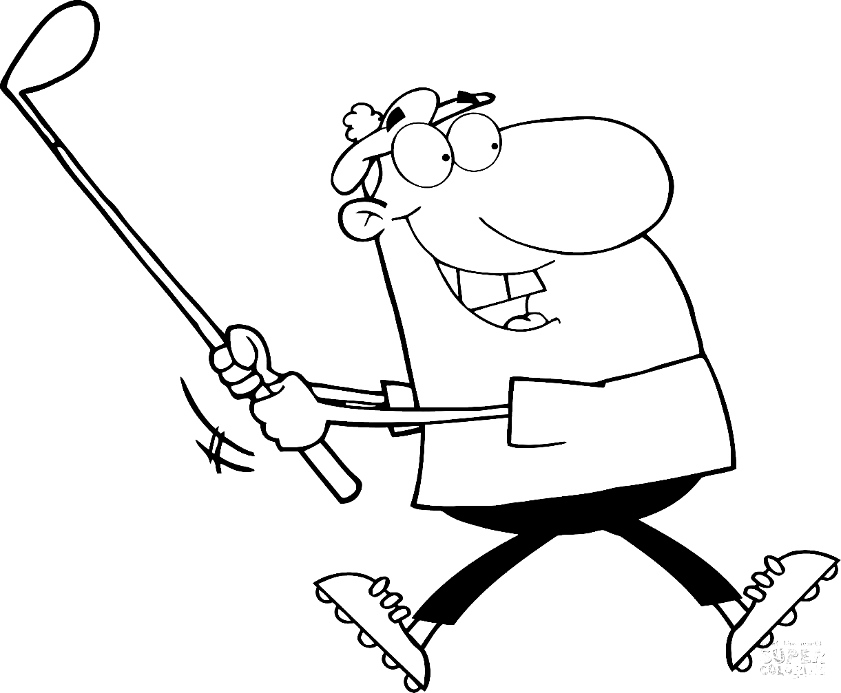 Happy Golfer Coloring Page