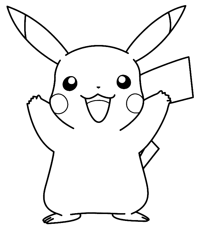 Happy Pikachu Coloring Pages