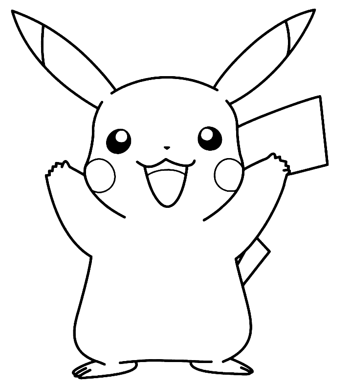 Desenhos para colorir de desenho do pokémon pikachu feliz para