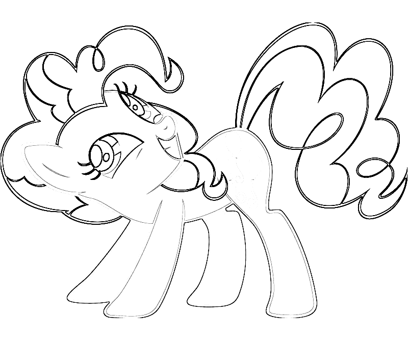 Happy Pinkie Pie Coloring Page