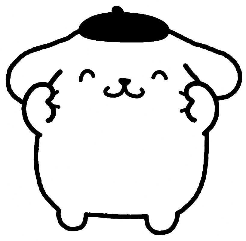 Happy Pompompurin Coloring Pages