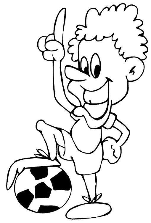 Happy Soccer Player Coloring Page