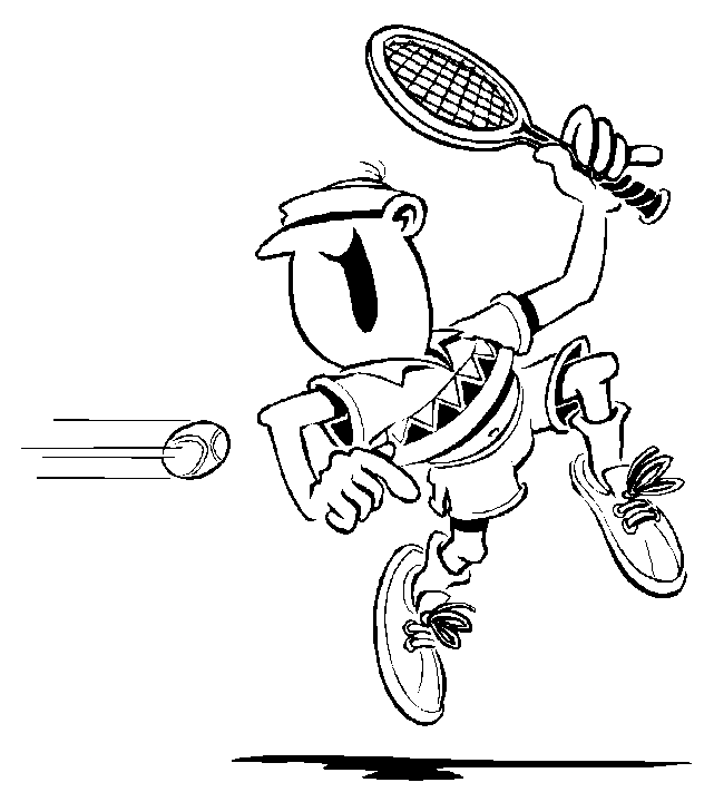 صفحة تلوين لاعب التنس السعيد