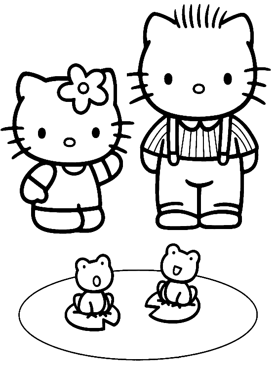 Hello Kitty and Dear Daniel Coloring Page
