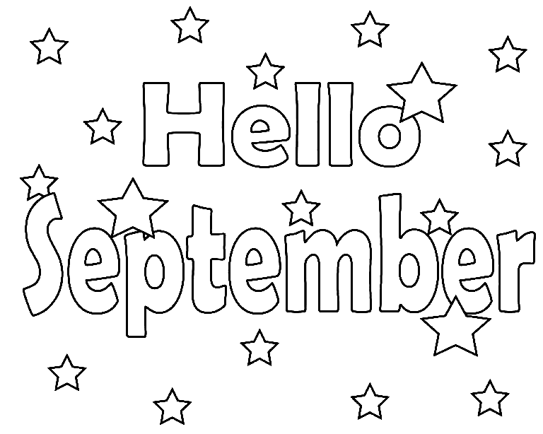 Hello September for Kids Coloring Pages
