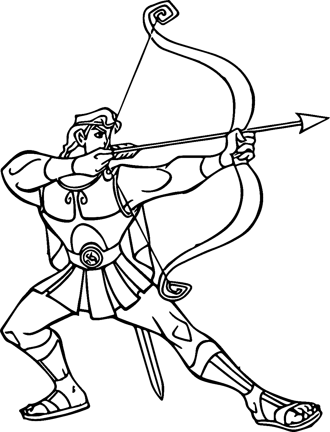 Hercules Archery Coloring Page