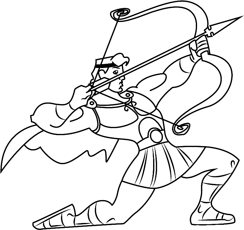 Hercule avec arc et flèche de tir à l'arc