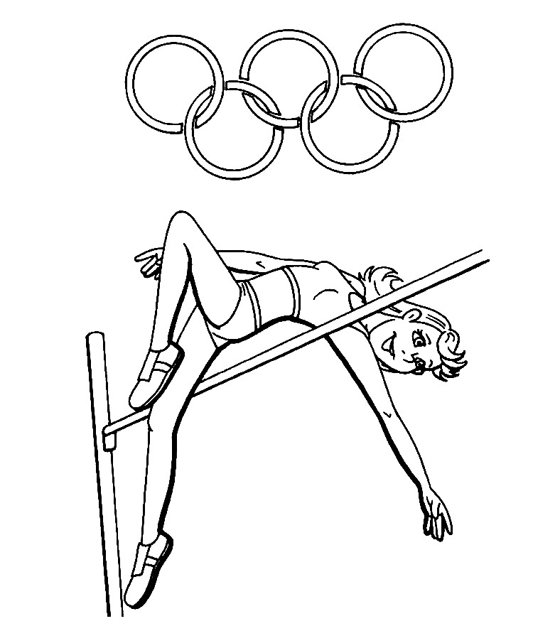 High Jump Athletics Coloring Pages