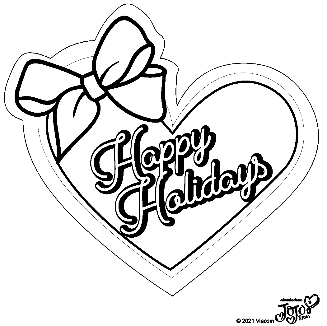 Holiday Card with Hair Bow of Jojo Siwa Coloring Pages