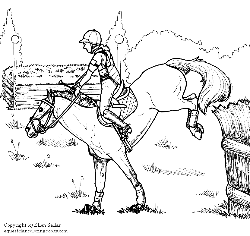 Ausmalbilder Pferd und Reiter