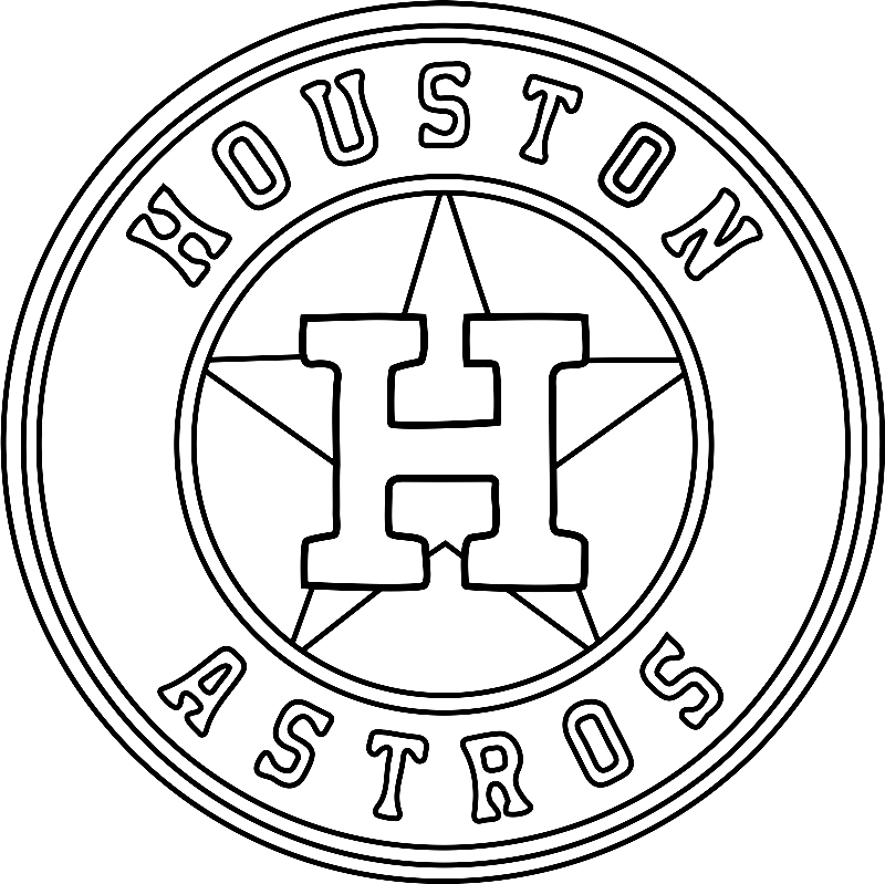 Pagina da colorare del logo di Houston Astros