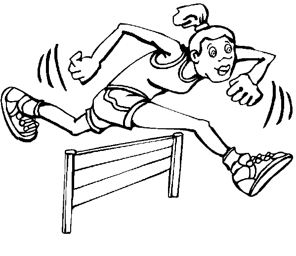 Hurdling Race Coloring Pages