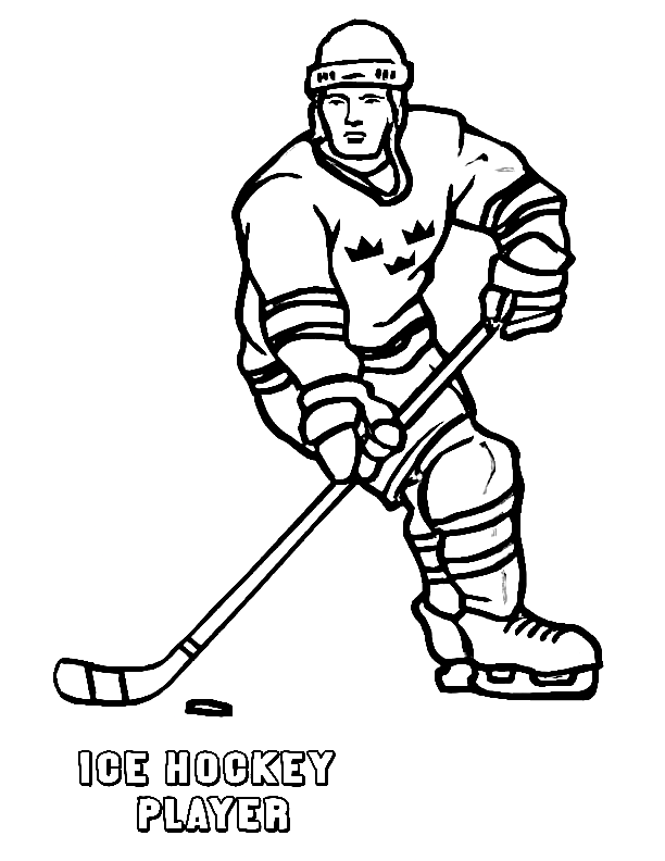Ice Hockey Player Coloring Page