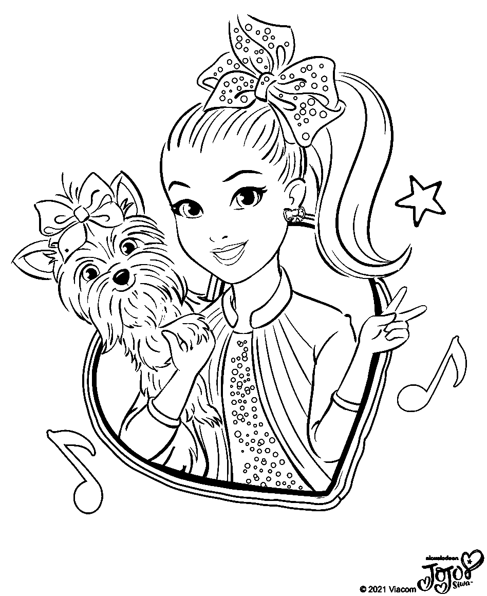 Jojo Siwa with Bow Bow Coloring Page