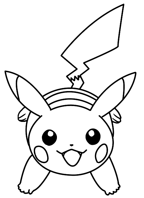 Jumping Pikachu Coloring Pages