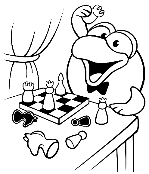Kar Karych playing Chess Coloring Page