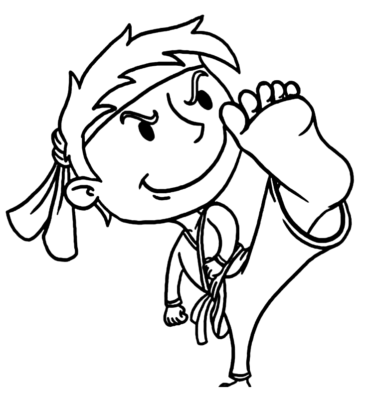 Karate Boy Coloring Pages