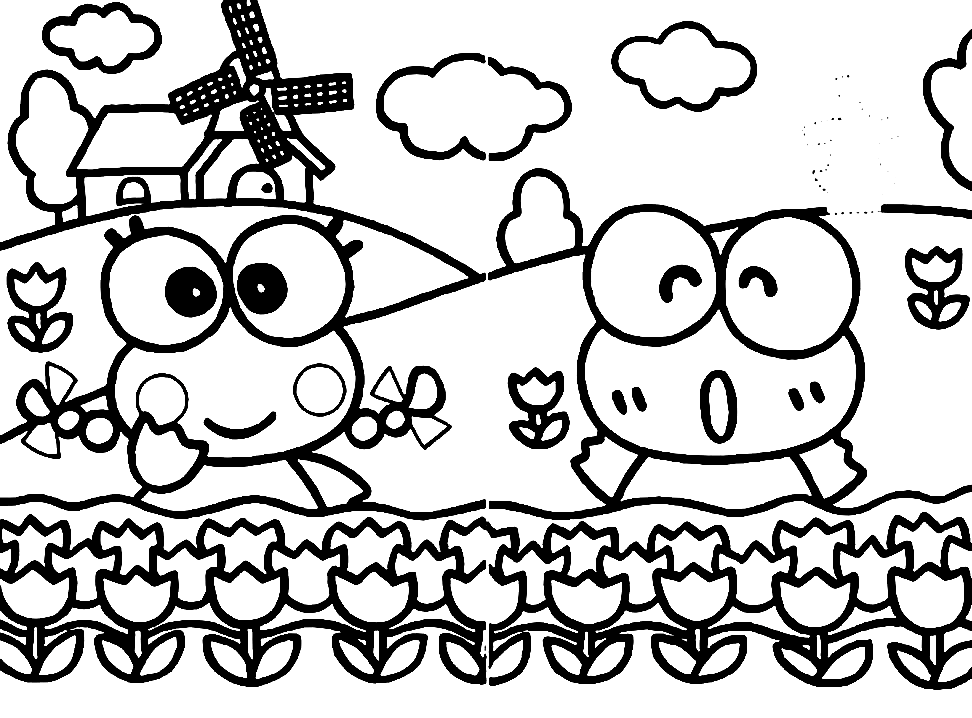 Keroppi In Holland Coloring Page