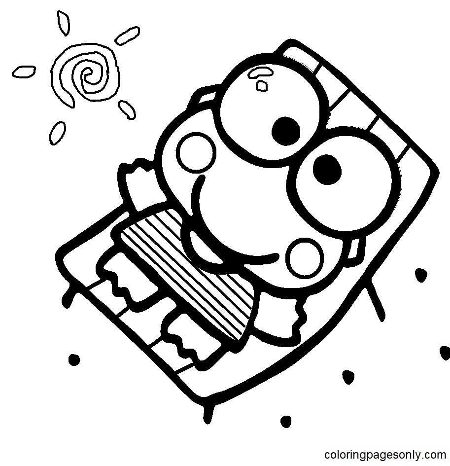 Keroppi Relax Coloring Page