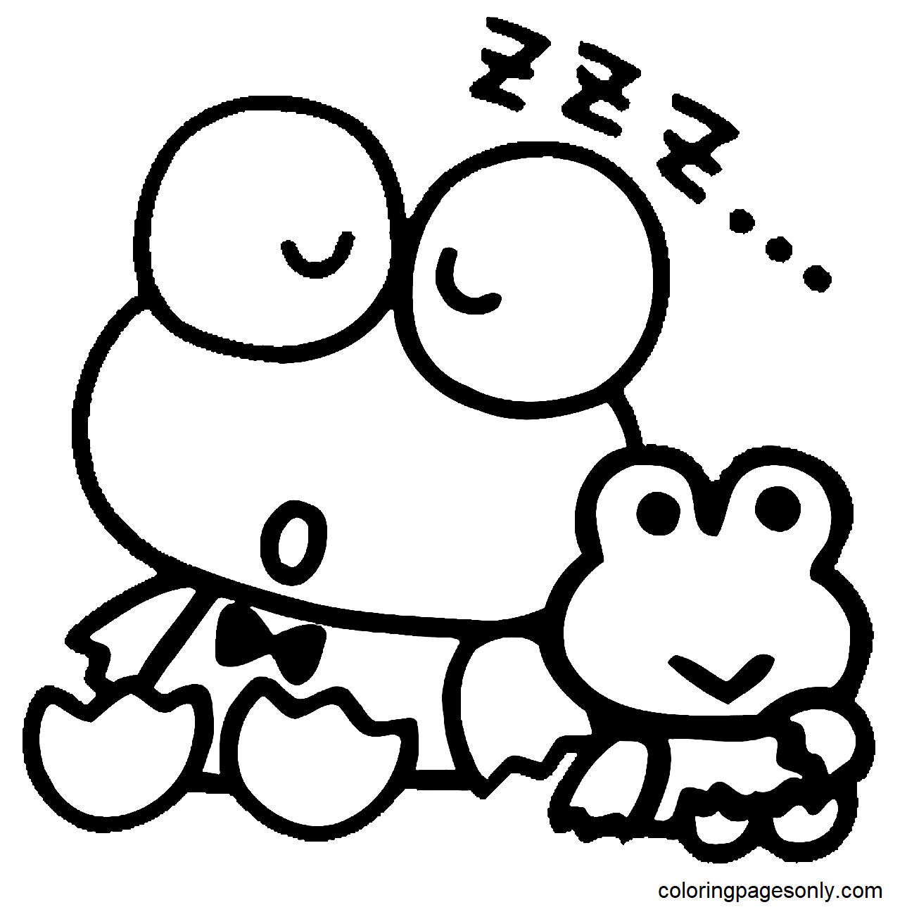 Keroppi Sleeping Coloring Pages