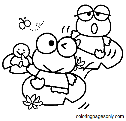 Keroppi and Friends Coloring Page