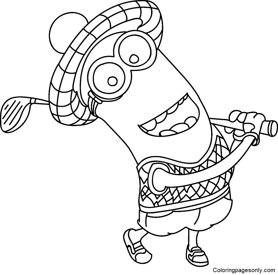 Kevin Playing Golf Coloring Pages