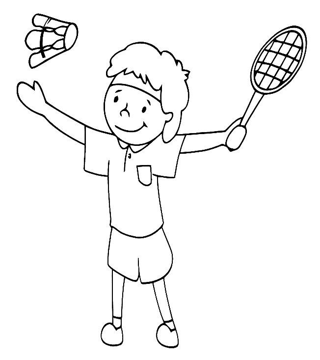 Kind speelt badminton van Badminton