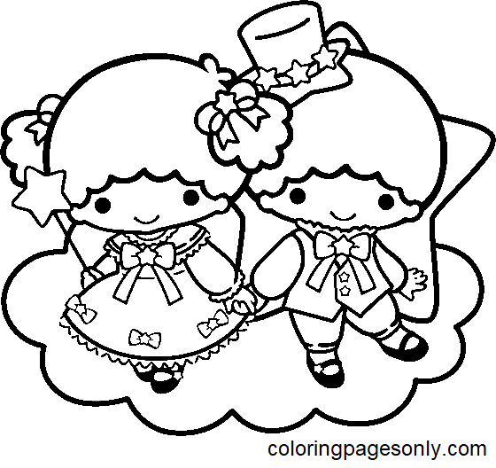 Keroppi and Hello Kitty Coloring Pages - Sanrio Coloring Pages ...