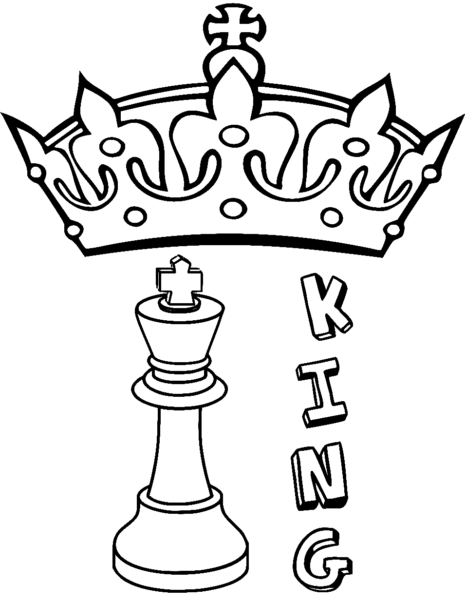 10 Desenhos do Rei do Xadrez para Imprimir e Colorir